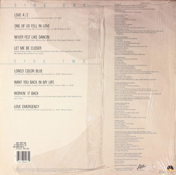 Teddy Pendergrass : Workin' It Back (LP, Album)