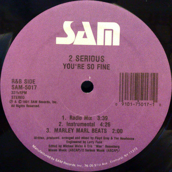 2 Serious : You're So Fine (12")