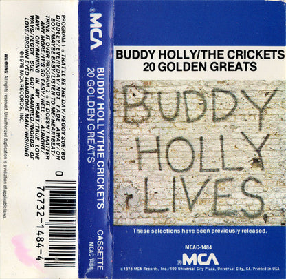 Buddy Holly & The Crickets (2) : 20 Golden Greats (Cass, Comp, RE, Whi)