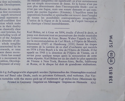 Wolfgang Amadeus Mozart, Berliner Philharmoniker ∙ Karl Böhm : Sinfonien Nr. 40 G-Moll KV 550 / Nr. 41 C-Dur KV 551 (Jupiter-Sinfonie) (LP, M/Print, Fir)