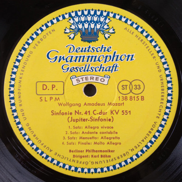 Wolfgang Amadeus Mozart, Berliner Philharmoniker ∙ Karl Böhm : Sinfonien Nr. 40 G-Moll KV 550 / Nr. 41 C-Dur KV 551 (Jupiter-Sinfonie) (LP, M/Print, Fir)