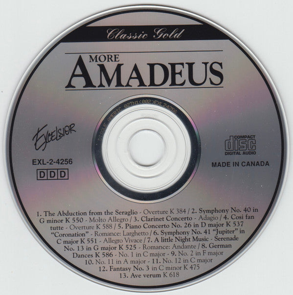 Wolfgang Amadeus Mozart : More Amadeus - Music From The Movie "Amadeus" (CD, Comp)