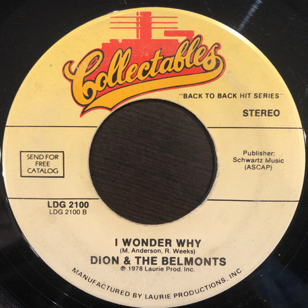 Dion (3) / Dion & The Belmonts : Runaround Sue / I Wonder Why (7", Single)