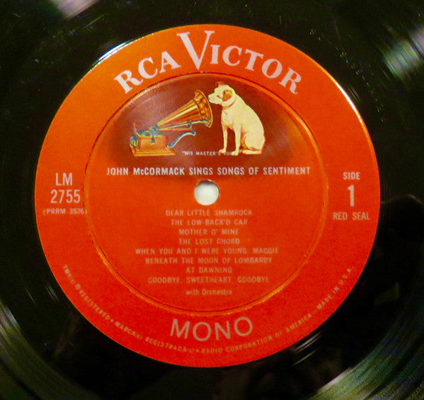John McCormack (2) : Songs Of Sentiment (LP, Comp, Mono)