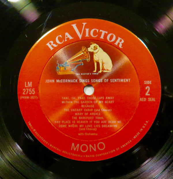 John McCormack (2) : Songs Of Sentiment (LP, Comp, Mono)