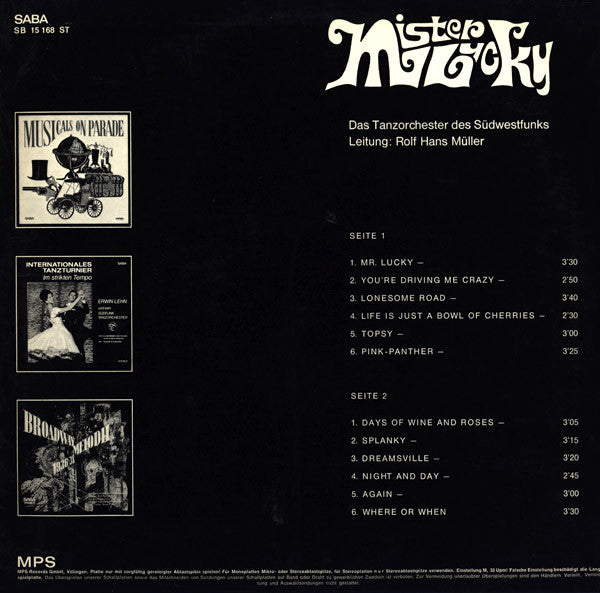 Südwestfunk Tanzorchester Leitung: Rolf-Hans Müller : Mister Lucky (LP, Album)