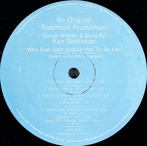 Kenny Robinson (5) : Who Ever Said Justice Has To Be Fair (2xLP)