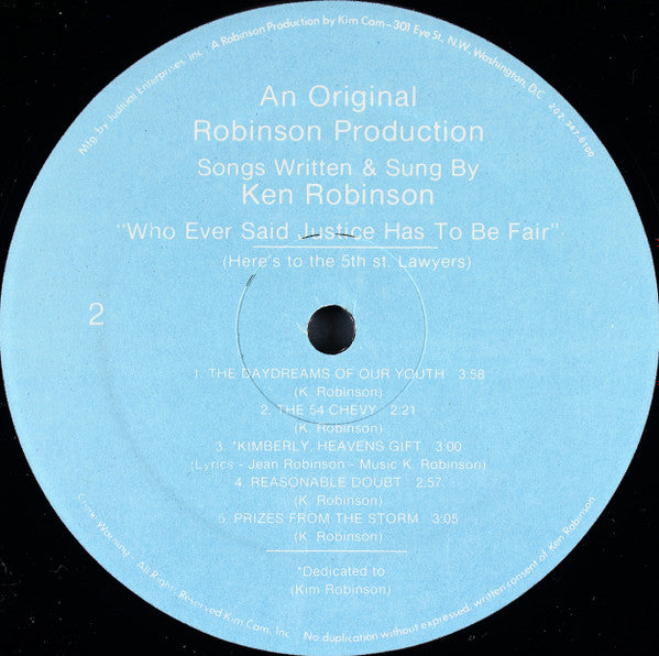 Kenny Robinson (5) : Who Ever Said Justice Has To Be Fair (2xLP)