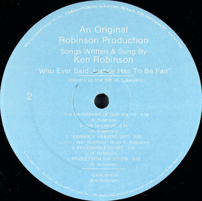 Kenny Robinson (5) : Who Ever Said Justice Has To Be Fair (2xLP)