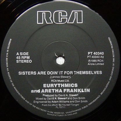 Eurythmics And Aretha Franklin : Sisters Are Doin' It For Themselves (12", Single)