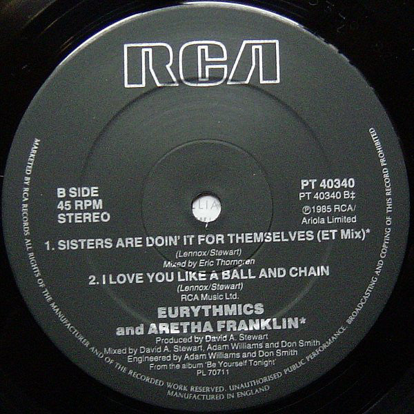 Eurythmics And Aretha Franklin : Sisters Are Doin' It For Themselves (12", Single)