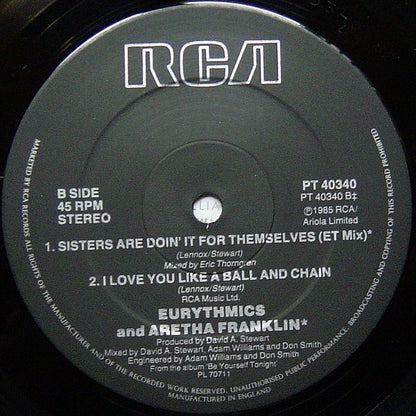 Eurythmics And Aretha Franklin : Sisters Are Doin' It For Themselves (12", Single)