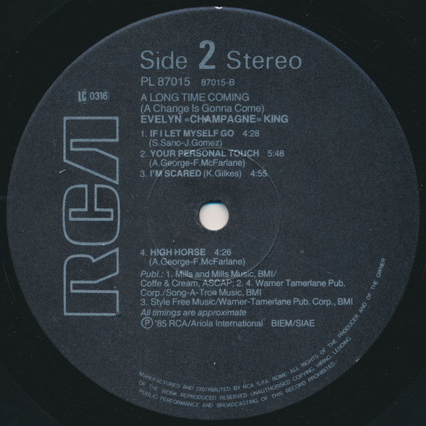 Evelyn King : A Long Time Coming (LP, Album)