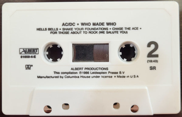 AC/DC : Who Made Who (Cass, Comp, Club, Whi)
