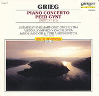 Edvard Grieg - The Budapest Philharmonic Orchestra, Wiener Symphoniker, Janos Sandor, Yuri Ahronovitch : Piano Concerto / Peer Gynt Suites 1 & 2 (CD)