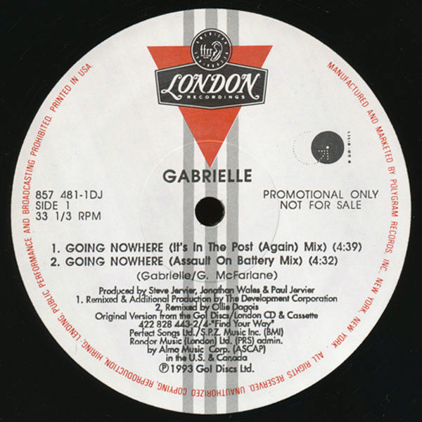 Gabrielle : Going Nowhere (12", Promo)