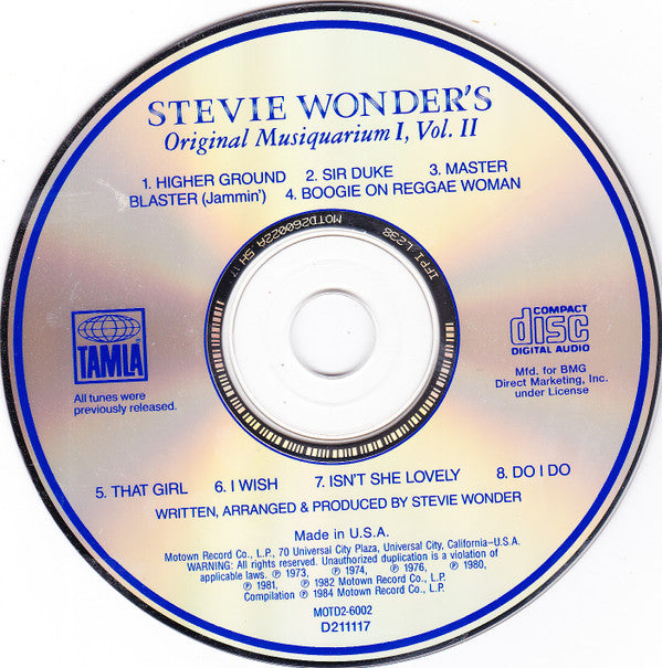 Stevie Wonder : Stevie Wonder's Original Musiquarium 1, Volumes I & II (2xCD, Comp, Club, Dou)