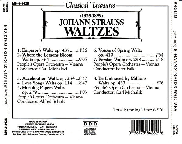 People's Opera Orchestra : Johann Strauss Waltzes (CD, Comp)