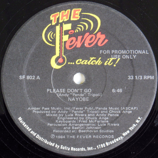 Nayobe : Please Don't Go (12", Promo)