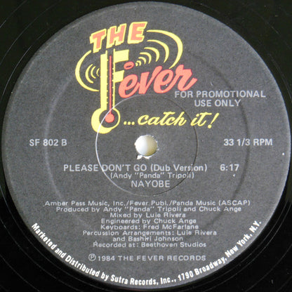 Nayobe : Please Don't Go (12", Promo)