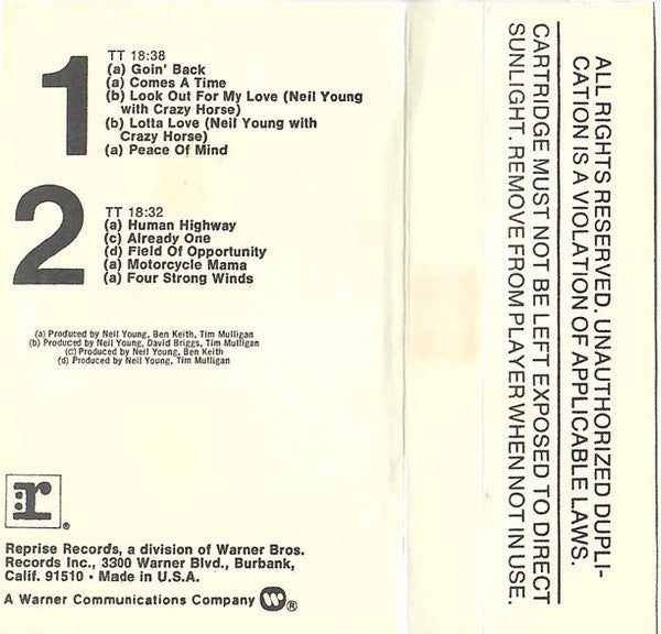 Neil Young : Comes A Time (Cass, Album, RE)