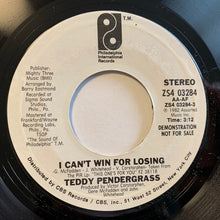 Teddy Pendergrass : I Can't Win For Losing (7", Promo, Styrene, Ter)