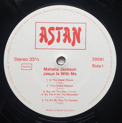 Mahalia Jackson : Jesus Is With Me (LP, Comp, Whi)