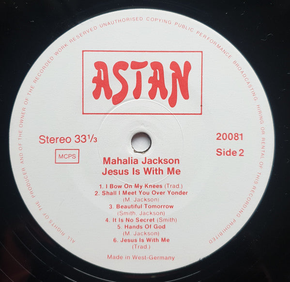 Mahalia Jackson : Jesus Is With Me (LP, Comp, Whi)
