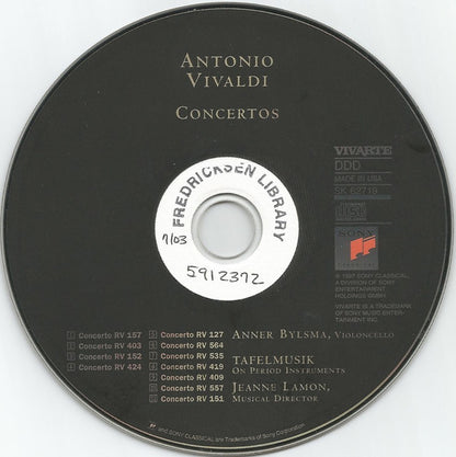 Antonio Vivaldi, Anner Bylsma, Tafelmusik Baroque Orchestra, Jeanne Lamon : Eleven Concertos (CD, Album)