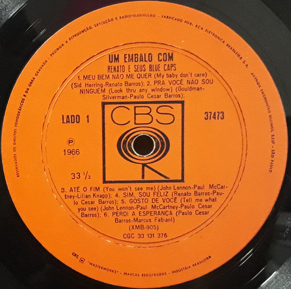 Renato E Seus Blue Caps : Um Embalo Com Renato E Seus Blue Caps (LP, Album, Mono)