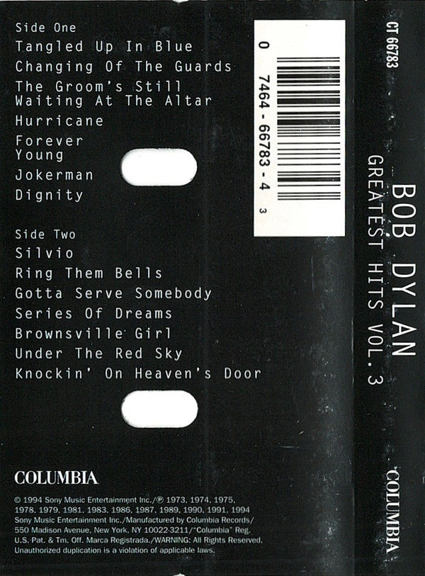 Bob Dylan : Bob Dylan's Greatest Hits Volume 3 (Cass, Comp)