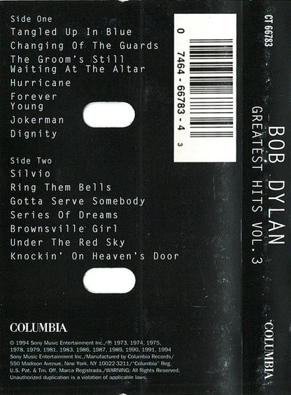 Bob Dylan : Bob Dylan's Greatest Hits Volume 3 (Cass, Comp)