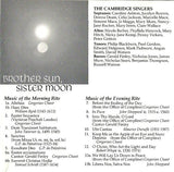 John Rutter, The Cambridge Singers : Brother Sun, Sister Moon (CD, Album)