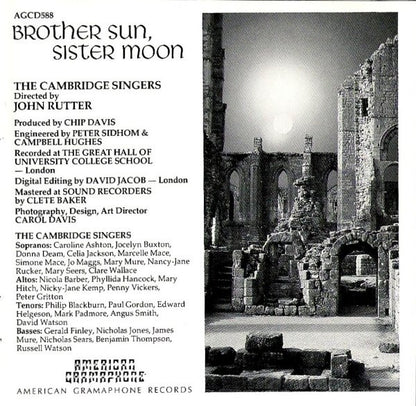 John Rutter, The Cambridge Singers : Brother Sun, Sister Moon (CD, Album)