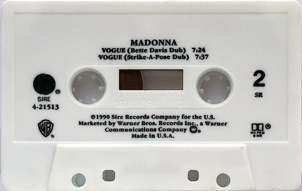 CD Madonna Vogue Ep WPCP3698PROMO SIRE プロモ /00110 Madonna – Vogue – Cassette (SR, Dolby HX PRO B NR, Maxi