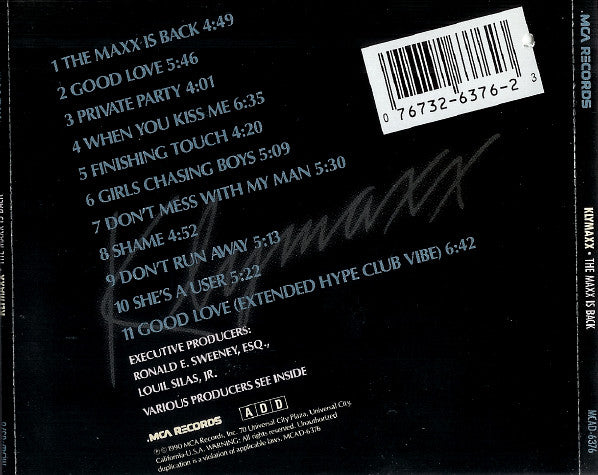 Klymaxx : The Maxx Is Back (CD, Album)