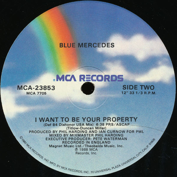 Blue Mercedes : I Want To Be Your Property (12", Single)