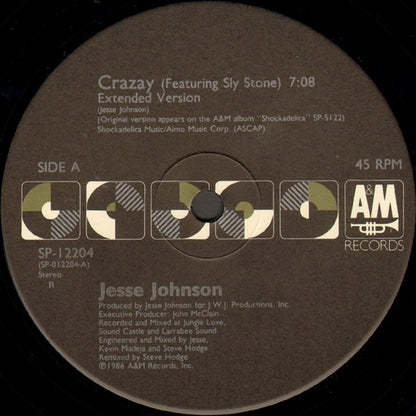 Jesse Johnson Featuring Sly Stone : Crazay (12", Single)