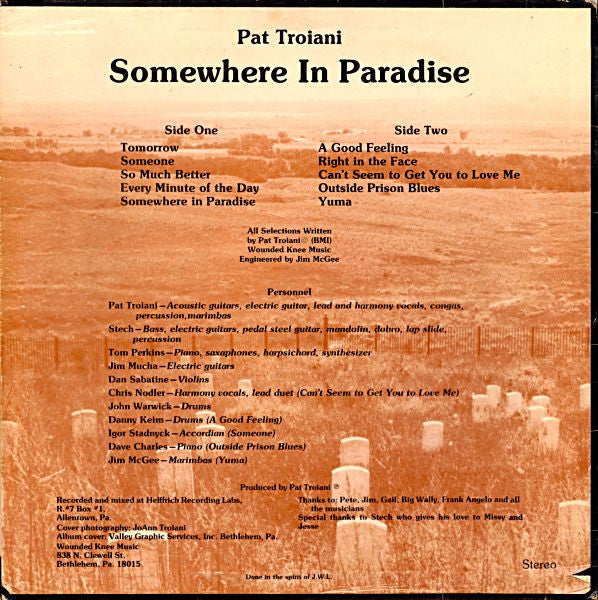 Pat Troiani : Somewhere In Paradise (LP, Album)