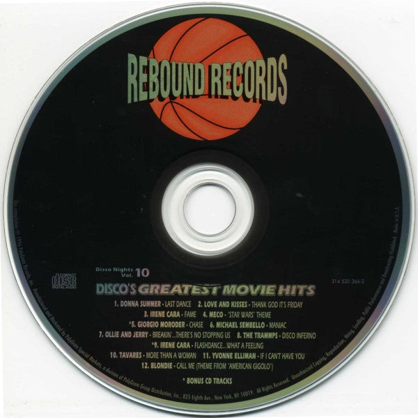 Various : Disco's Greatest Movie Hits (Disco Nights Vol. 10) (CD, Comp)