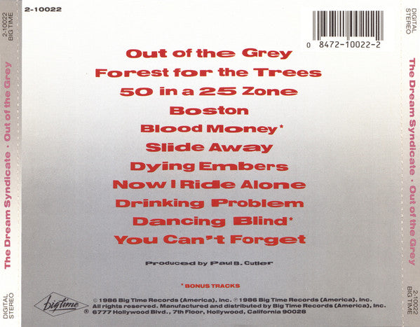The Dream Syndicate : Out Of The Grey (CD, Album)