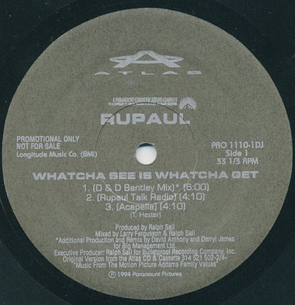 RuPaul : Whatcha See Is Whatcha Get (12", Promo)