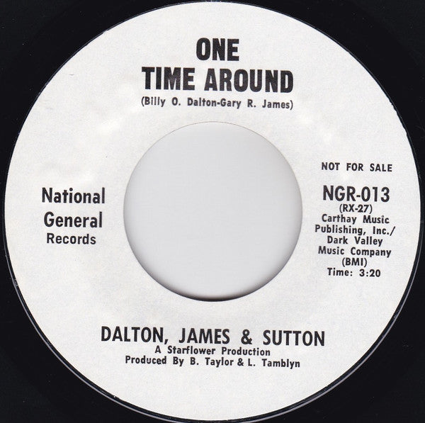 Dalton, James & Sutton : Run Baby / One Time Around (7", Single, Promo, Sty)