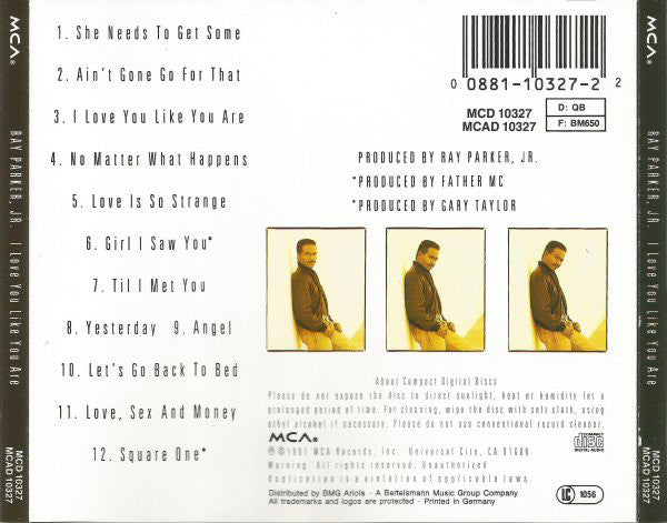 Ray Parker Jr. : I Love You Like You Are (CD, Album)