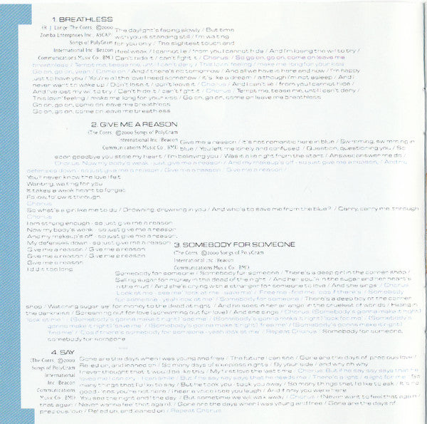 The Corrs : In Blue (CD, Album, Enh)