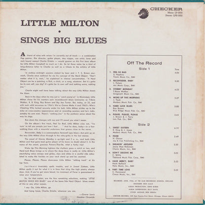 Little Milton : Sings Big Blues (LP, Album)