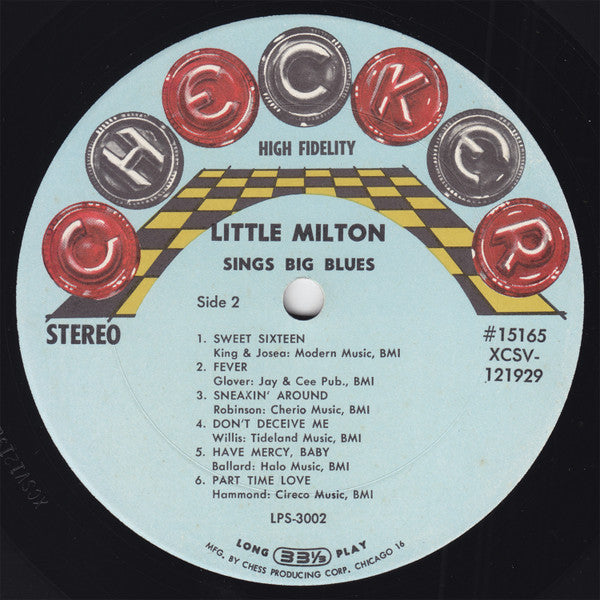 Little Milton : Sings Big Blues (LP, Album)