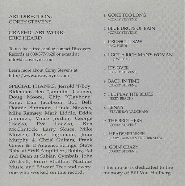 Corey Stevens : Blue Drops Of Rain (CD, Album)