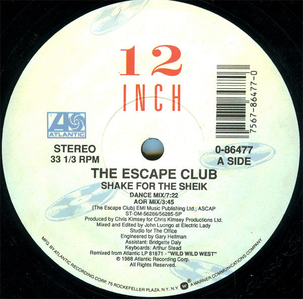 The Escape Club : Shake For The Sheik (12")