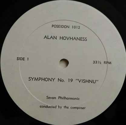 Alan Hovhaness : Symphony No. 19 "Vishnu" (Opus 217) (LP)